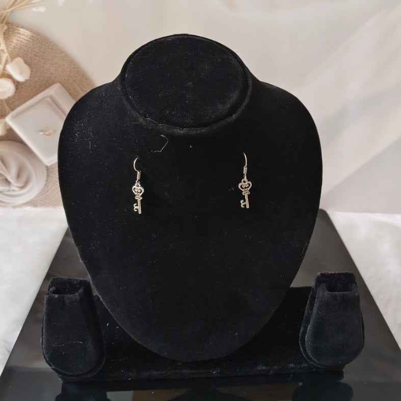 Minimalist Gold-Plated Key Drop Earrings