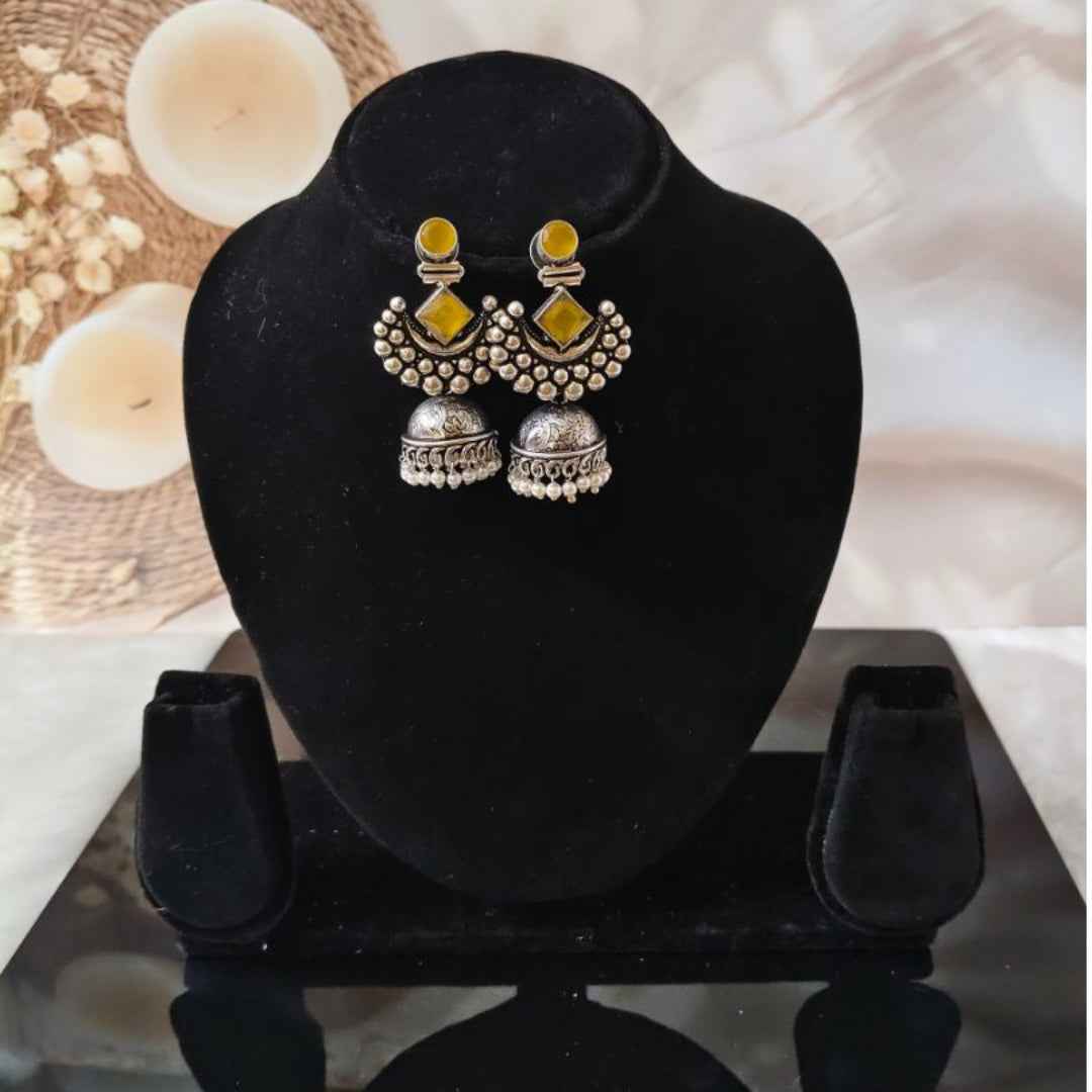 Traditional Mandala Design Earrings with Tassels